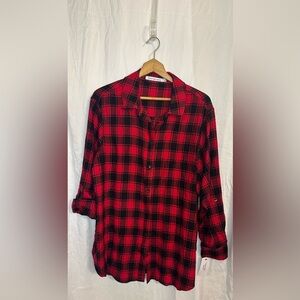 Calvin Klein Jeans Buffalo Plaid Women’s Button Downm Shirt Size 2X New with tag
